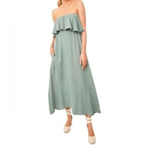 Tuckernuck Pomander Place Sage Gauze Mallorca Dress, Size XL